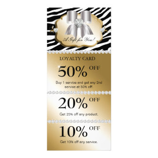 Jewels Spa Tarjetas de márketing Zebra Gold Silver