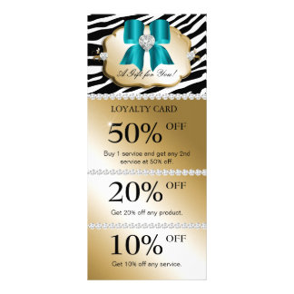 Jewels Spa Tarjetas de márketing Zebra Gold Turquo