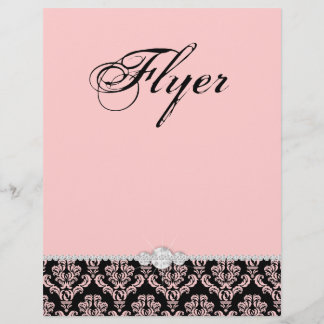 Jewelyer Flyer Hair Salon Damask Bebé Rosa Clásico