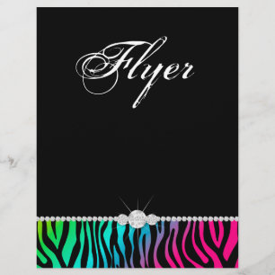 Jewelyer Flyer Hair Salon Zebra Rosa Azul Verde