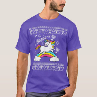 Jewnicorn suéter feo unicornio jewish Hanukkah div
