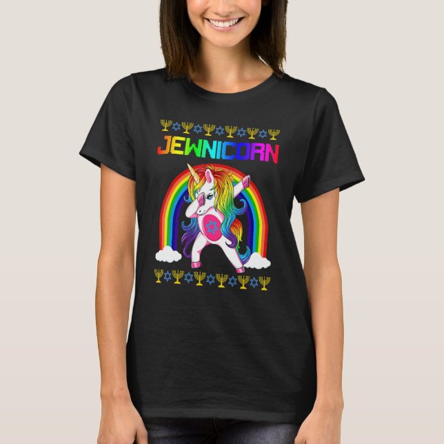 Jewnicorn Ugly Hanukkah Sweater Dabbing Unicorn Ch (Anverso)