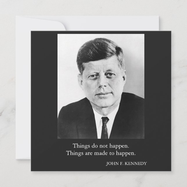 JFK John F. Kennedy Cita Las cosas no pasan (Anverso)