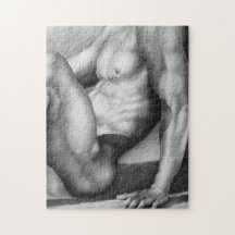 Jigsaw Puzzle 11x14 Malé Bodybuilder Art +Gift Box