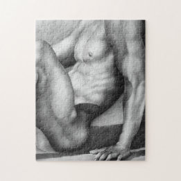 Jigsaw Puzzle 11x14 Malé Bodybuilder Art +Gift Box