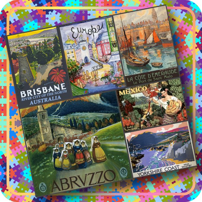 JIGSAW PUZZLE - 6 carteles de viaje vitales en el  (Subido por el creador)