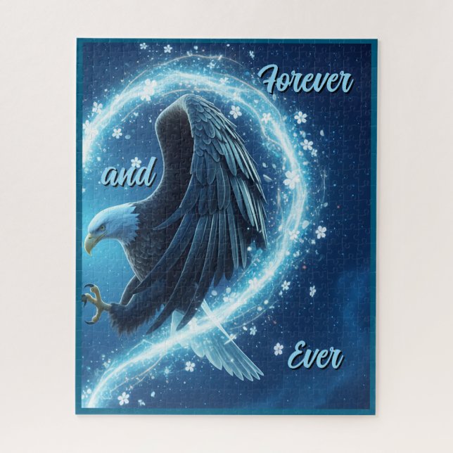 Jigsaw Puzzle Bald Eagle Heart Forever and Ever 2 (Vertical)