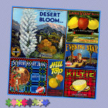 JIGSAW PUZZLE - Bloom del desierto: Producir etiqu<br><div class="desc">Un gran rompecabezas cuadrado de 20 pulgadas que combina 6 imágenes de las etiquetas de los productos de la cosecha en un gran collage de imágenes. Este rompecabezas sólo está disponible en el tamaño cuadrado de 20x20 pulgadas con 676 piezas. ► ► El color de fondo azul claro que aparece...</div>