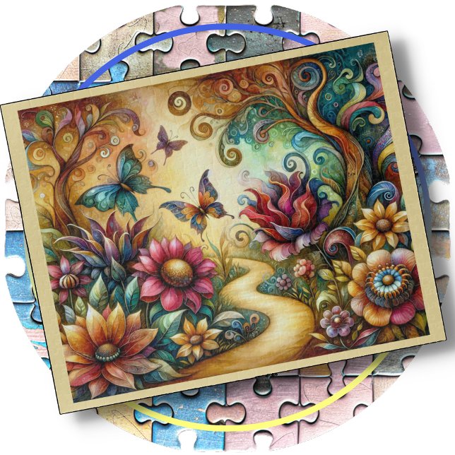 JIGSAW PUZZLE - Butterflies in a Fantasy Garden (Subido por el creador)