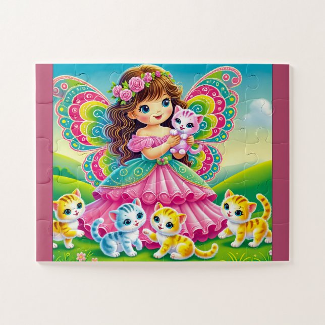JIGSAW PUZZLE ENCANTADO "FAIRY & KITTENS" (Horizontal)