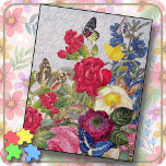 JIGSAW PUZZLE - Flores y mariposas<br><div class="desc">Este rompecabezas presenta flores hermosas y coloridas con mariposas flotando a su alrededor. Disponible en varios tamaños y recuentos de piezas y se muestra aquí en tamaño de 11 pulgadas por 14 pulgadas con 252 piezas. ► Personalice, si lo desea, añadiendo texto personalizado, una imagen pequeña y/o un logotipo. ¡También...</div>