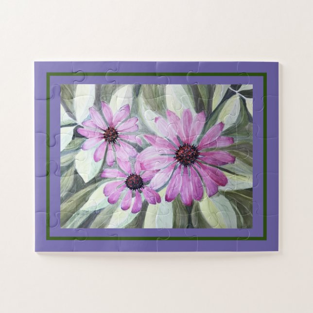 Jigsaw Puzzle Lavender Daisies Africanos (Horizontal)