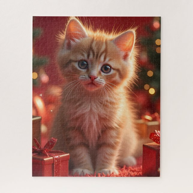 JIGSAW PUZZLE NAVIDADES DE KITTEN GINGER (Vertical)