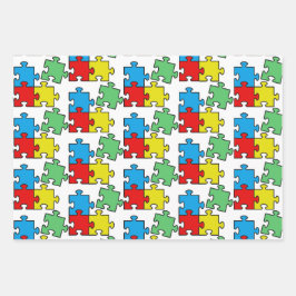 Jigsaw Puzzle Pieces Diseño Hojas de Papel Acondic