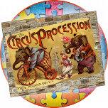 JIGSAW PUZZLE - Poster de circo vintage en pared d<br><div class="desc">Un Poster vintage de Circus (alrededor de 1888) como si hubiera sido pegado en una pared de ladrillos en su época. Este rompecabezas debería ser divertido de armar,  la pared de ladrillos debería hacerlo más un desafío. Funciona mejor con acertijos rectangulares excepto los de 20" por 30". ¡Disfrútalo!</div>