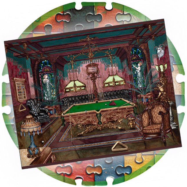 JIGSAW PUZZLE - Sala de billar 1890 - P. Harnly (Subido por el creador)