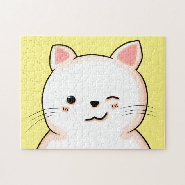 JIGSAW PUZZLES DE LOS NIÑOS, CUTE WINKING CAT (Horizontal)