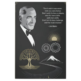 Jim Rohn Poster de citas motivacionales negro y or