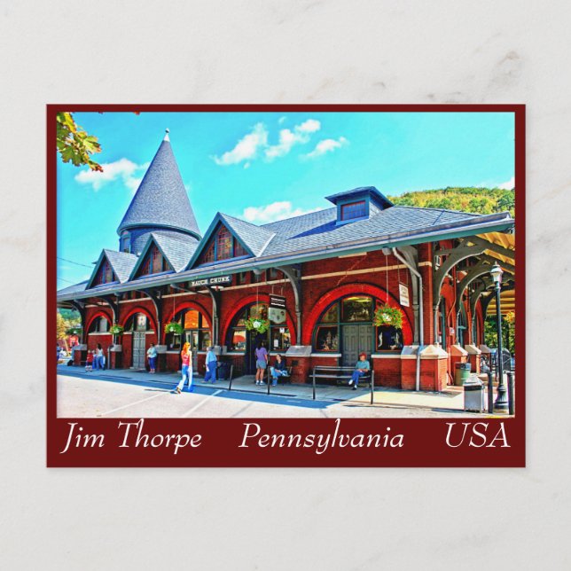Jim Thorpe Pa. 21 postal (Anverso)