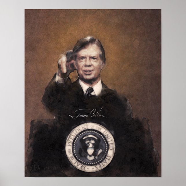 Jimmy Carter | Pintura de arte del presidente esta (Frente)