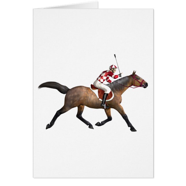 Jinete y caballo de la carrera de caballos (Frente)