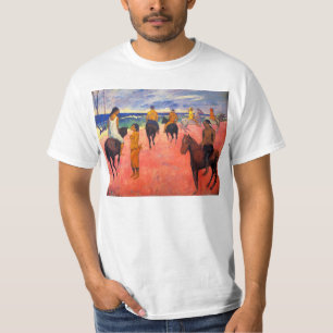 Jinetes de Gauguin en la camiseta de la playa