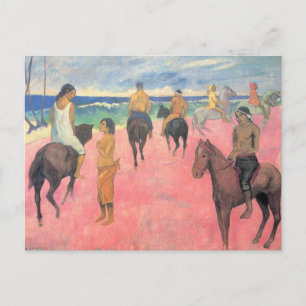 Jinetes en la Playa de Paul Gauguin Tarjeta Postal