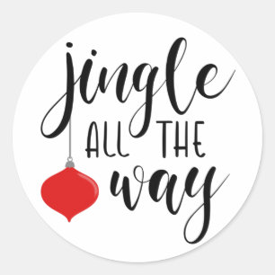 Jingle All Way Navidades Round Pegatinas