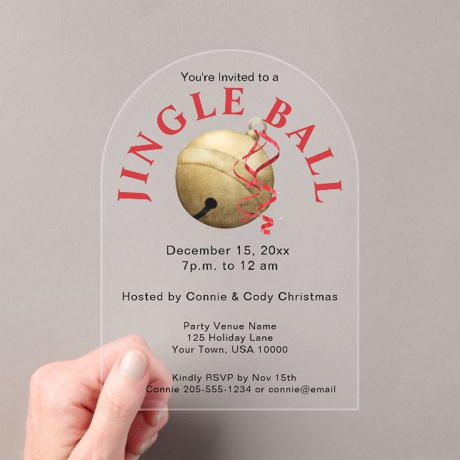 JINGLE BALL, ELEGANTE INVITACIÓN ACRÍLICA DE VACAC (Insitu (portátil))