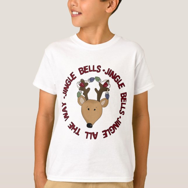 Jingle Bells con renos camisetas y regalos (Anverso)