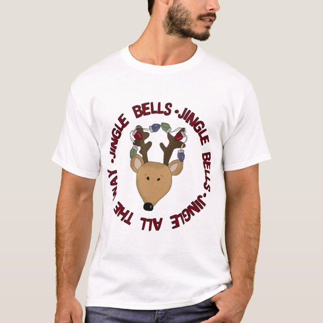 Jingle Bells con renos camisetas y regalos (Anverso)