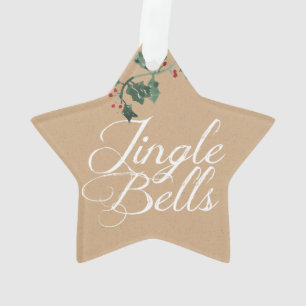 Jingle Bells Holly Holiday Ornamento acrílico