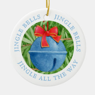 JINGLE BELLS Ornamento de Círculo Cerámico + Texto