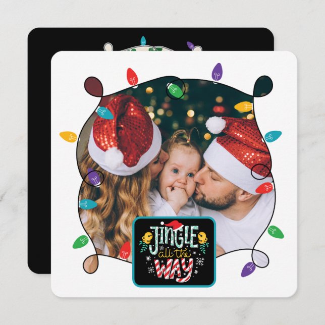 Jingle todo el camino (añade tus fotos) Tarjeta de (Anverso / Reverso)