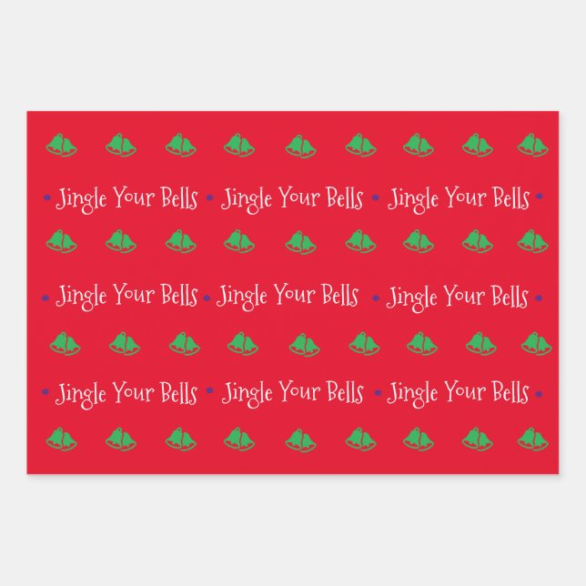 Jingle tus campanas envolver hojas de papel (Anverso)