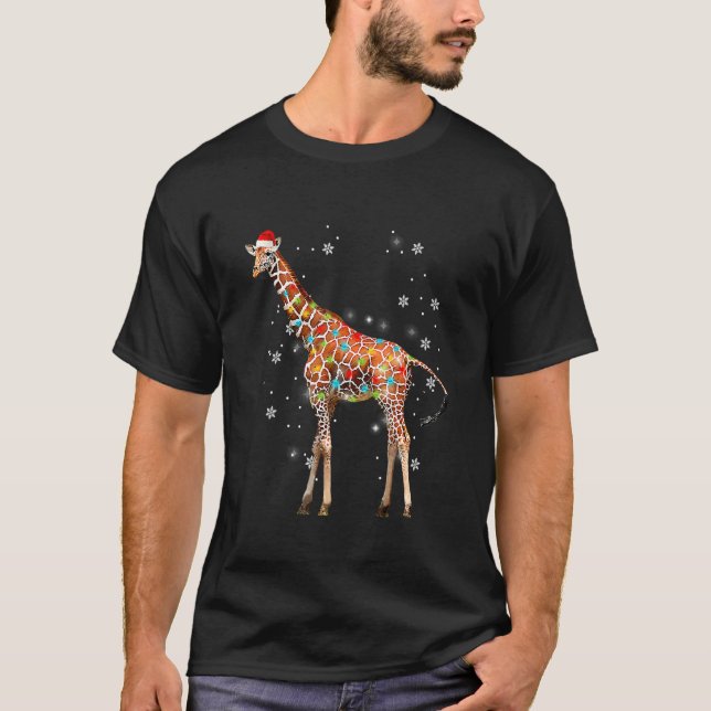 Jirafa Árbol Luz Suéter Navidad Xmas Animal   (Anverso)