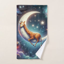Jirafa Bebé Celestial Durmiendo en la Luna y las E