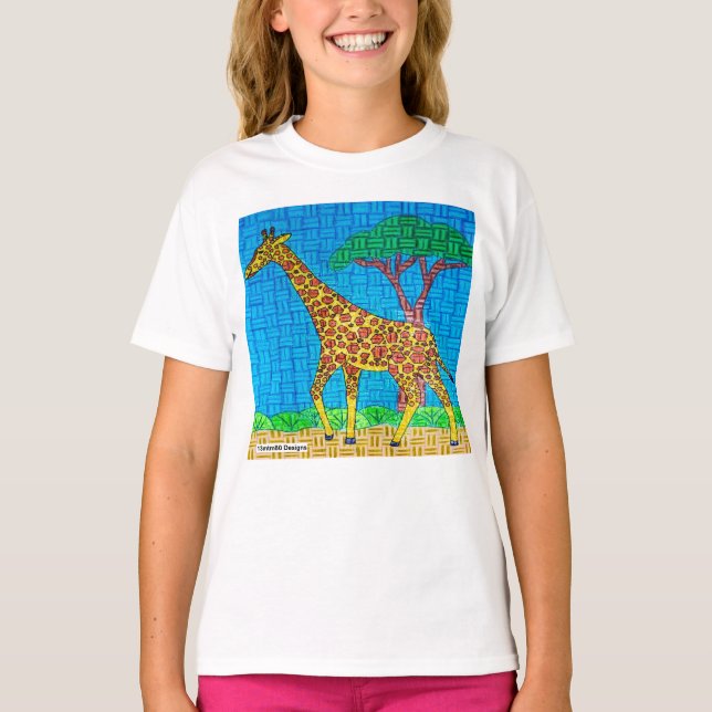 Jirafa (blanca) - Camiseta básica para niña (Anverso)