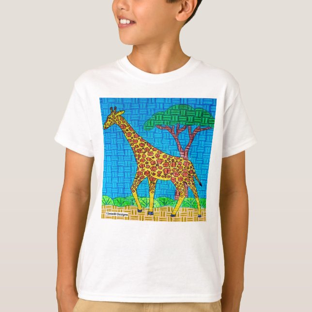 Jirafa (blanca) - camiseta básica para niño (Anverso)
