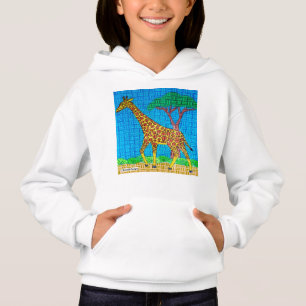 Jirafa (blanca) - Sudadera con capucha de niña
