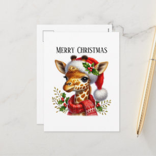 Jirafa de la jungla Festivo Feliz Navidad