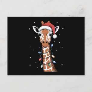 Jirafa de Navidad Sombrero de Santa Luces de Navid