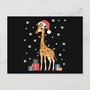 Jirafa de Navidad Sombrero de Santa Luces de Navid