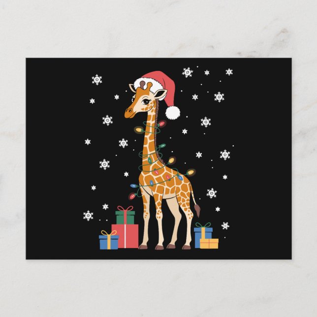 Jirafa de Navidad Sombrero de Santa Luces de Navid (Anverso)