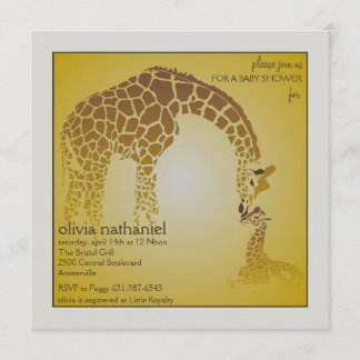 Jirafa del bebé de la madre - invitación de Baby