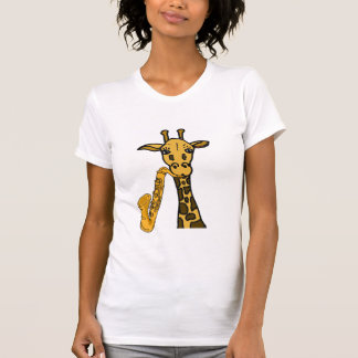 Jirafa del HACHA que juega la camisa del saxofón