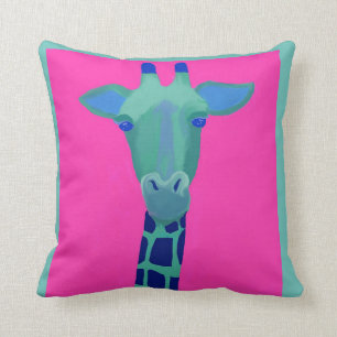 Jirafa del verde de la almohada de tiro del arte