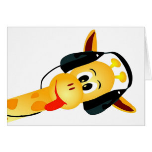 jirafa divertida con los auriculares