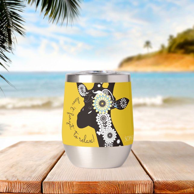 Jirafa divertida y funky personalizada para relaja (Playa (girada))