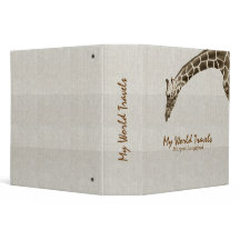 Jirafa en el personalizado de lino del álbum de